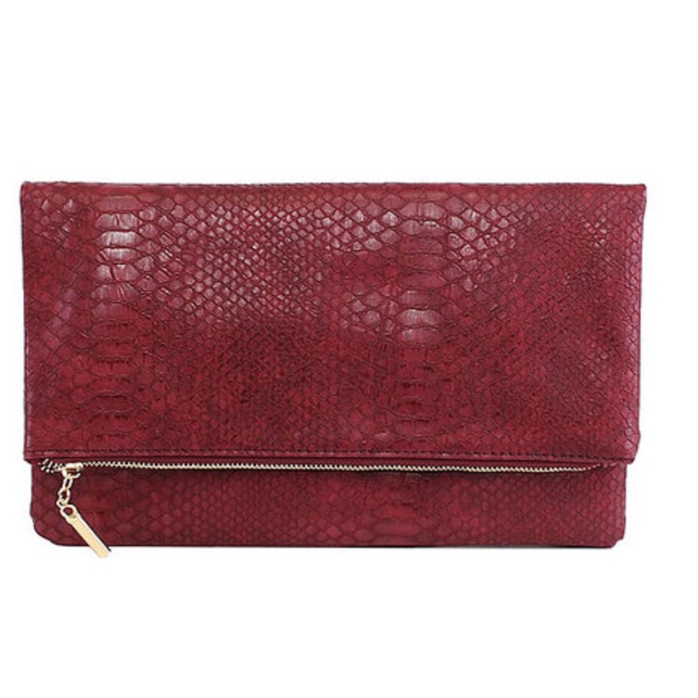 Snakeskin Design Folded Clutch